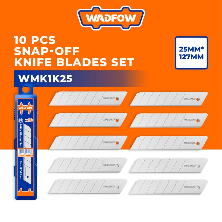 WADFOW Blade Utility 10PCS WMK1K25 25 X 127MM SNAP-OFF