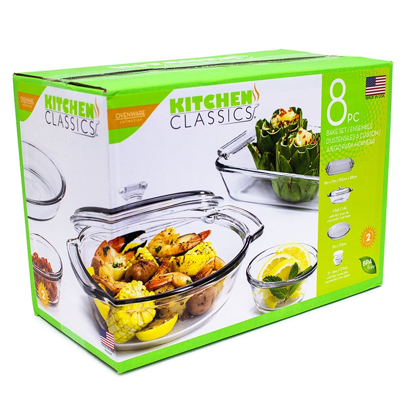 KITCHEN CLASSIC Dish Set Glass 8PCS 92216LIB