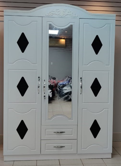 Wardrobe Tripple with Mirror White 9607-3