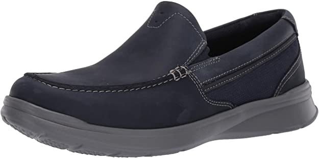 CLARKS Footwear Men's Cotrell Easy Loafer Navy Combi Leather