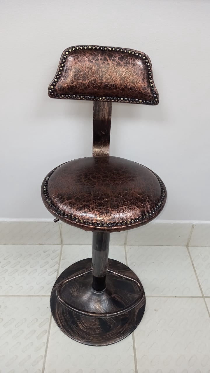 Bar Stool with Back Rest Brown
