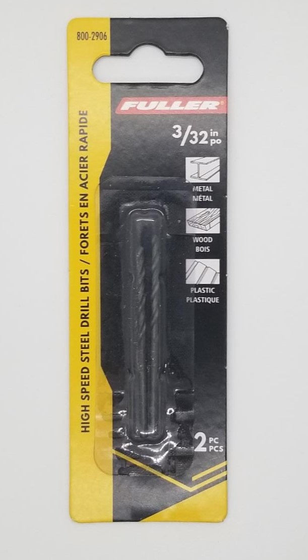 FULLER Drill Bit Metal 3/32" X 2PCS 800-2906