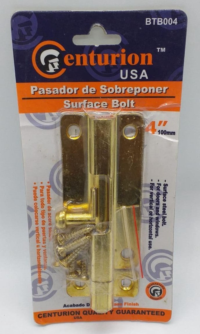 CENTURION Tower Bolt 4" Brass BTB004
