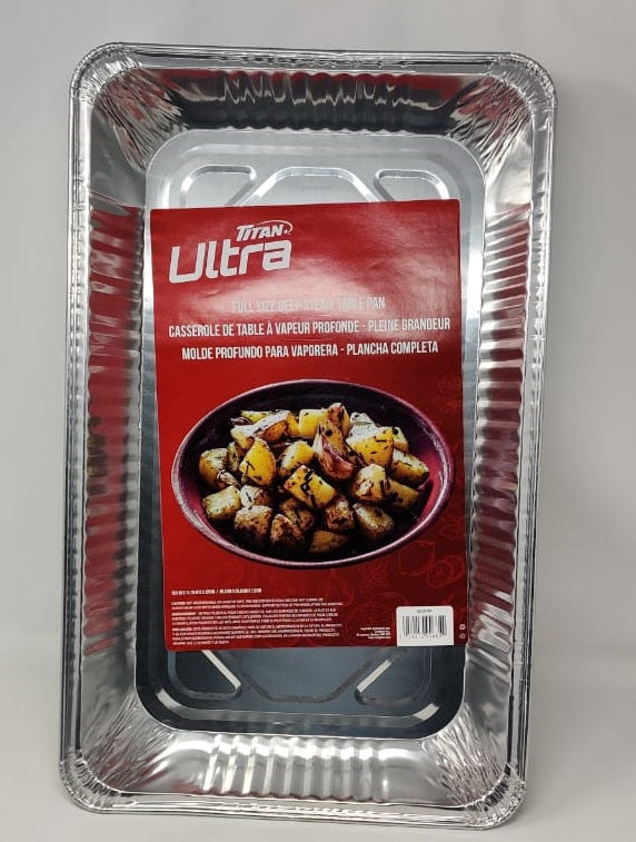 TITAN Foil Tray Ultra BZ92019R Full Size Deep Stream Table Pan 19.5X11.75X3.125" 49.5X29.8X7.9CM
