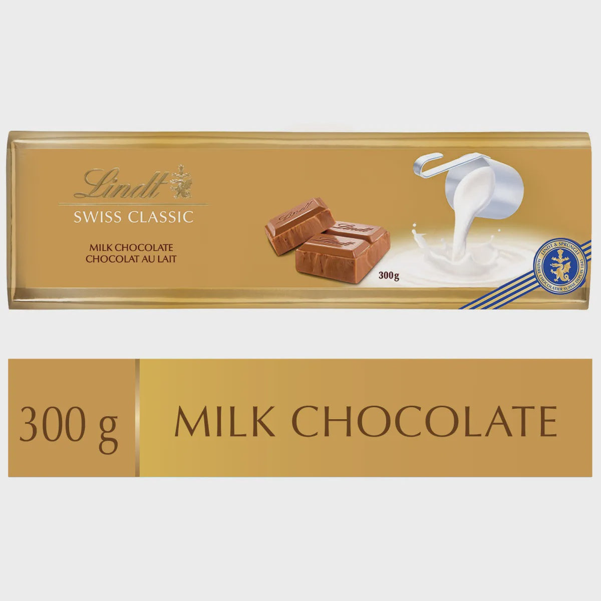 LINDT Swiss Classic Gold Milk Chocolate Bar 300G