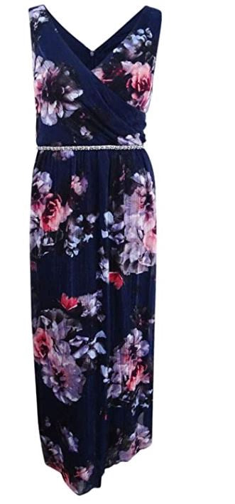 SLNY Dress Evening Floral Navy