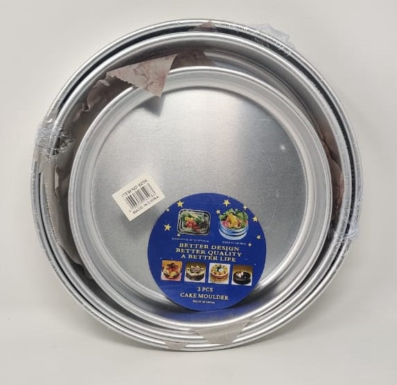 Cake Pan Silver Moulder 3PCS 6208 24, 28, 30CM