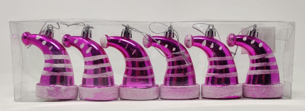 Christmas Decorations Hats A3-500 6PCS Pack Pink