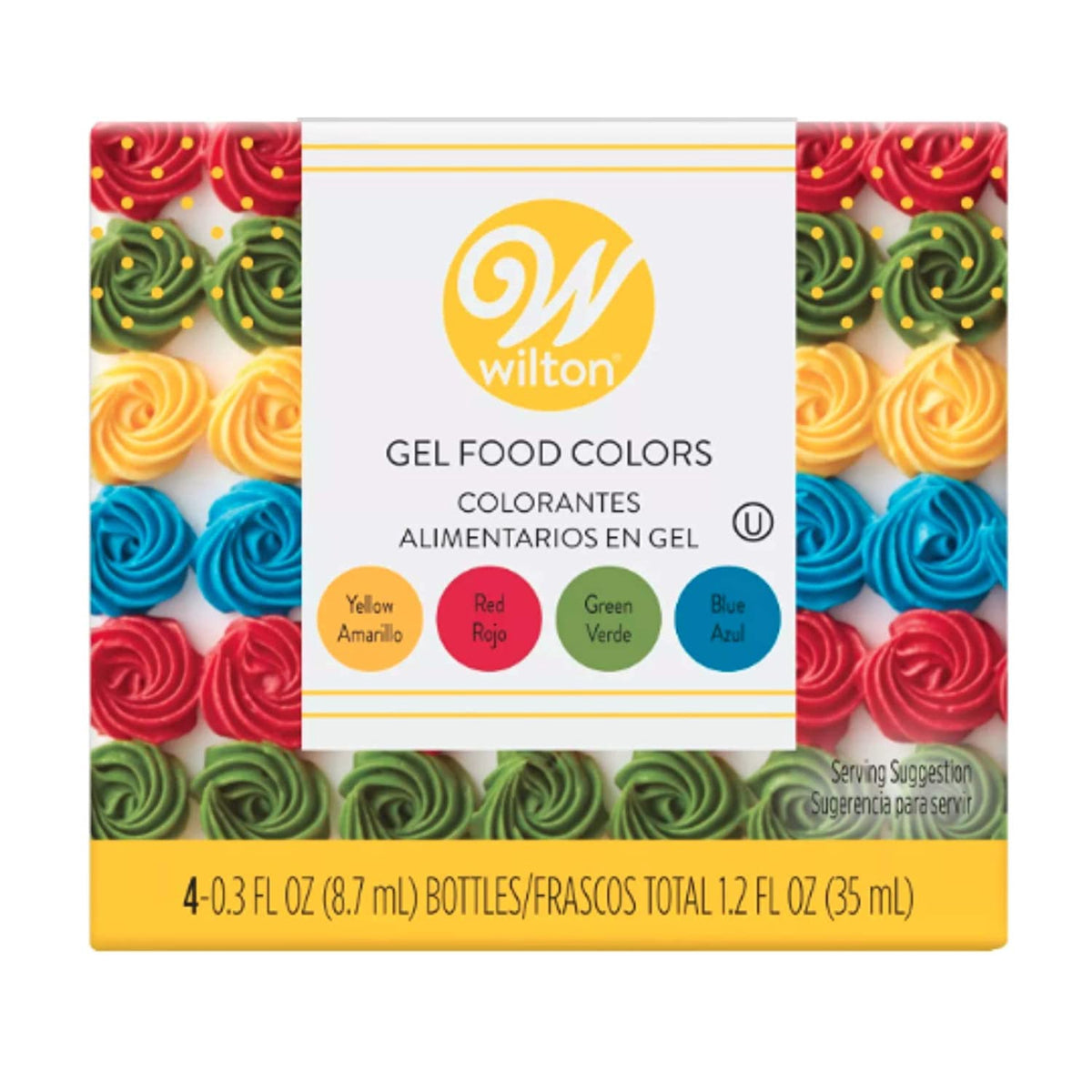 WILTON Baking Icing Color Gel Food Colors Primary 4PCS 35ML 601-5581