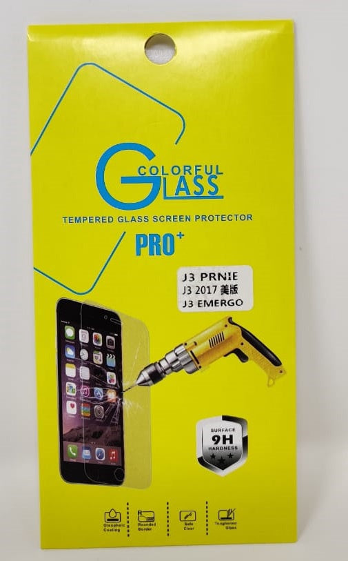 GENERIC Phone Screen Protector for Samsung J3 Prnie J3 2017 J3 Emergo Tempered Glass Pro+ Colorful Glass