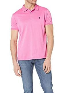 US POLO ASSN. Men Shirt Polo Us Polo Pink, Small Logo