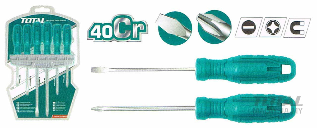 TOTAL Screwdriver Set 6PCS THTDC250601