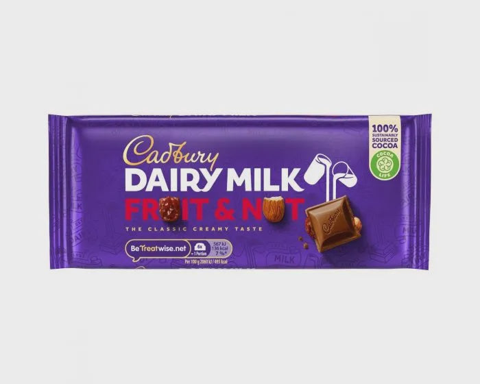 CADBURY Dairy Milk Fruit & Nut Chocolate 110G