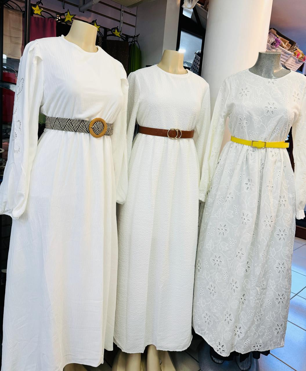 Dress White Broidery