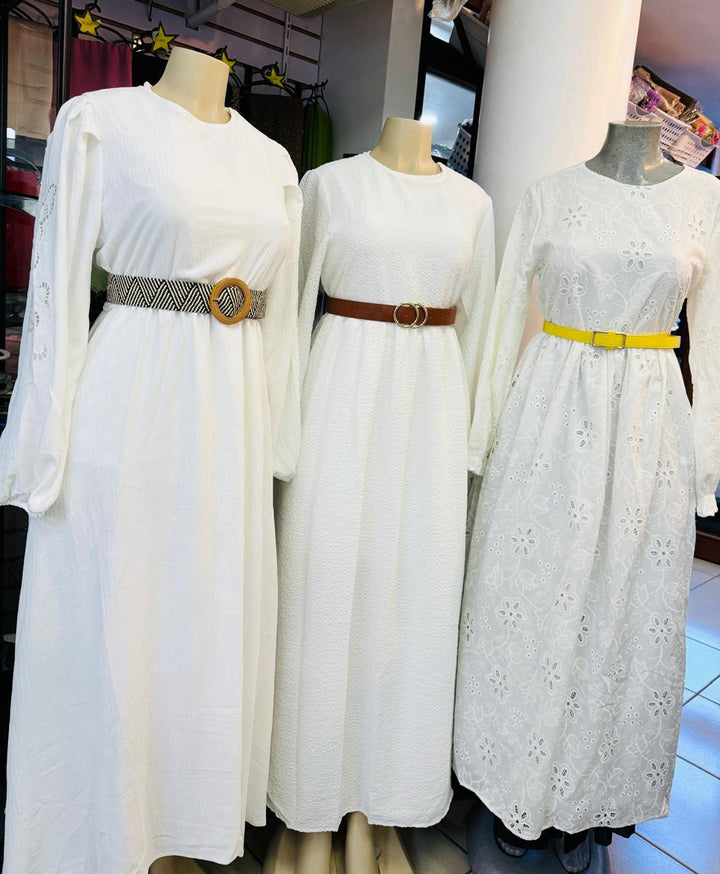 Dress White Broidery