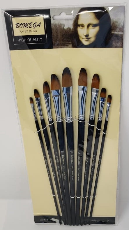 BOMEIJIA Artist Brush 9PCS Flat Tip
