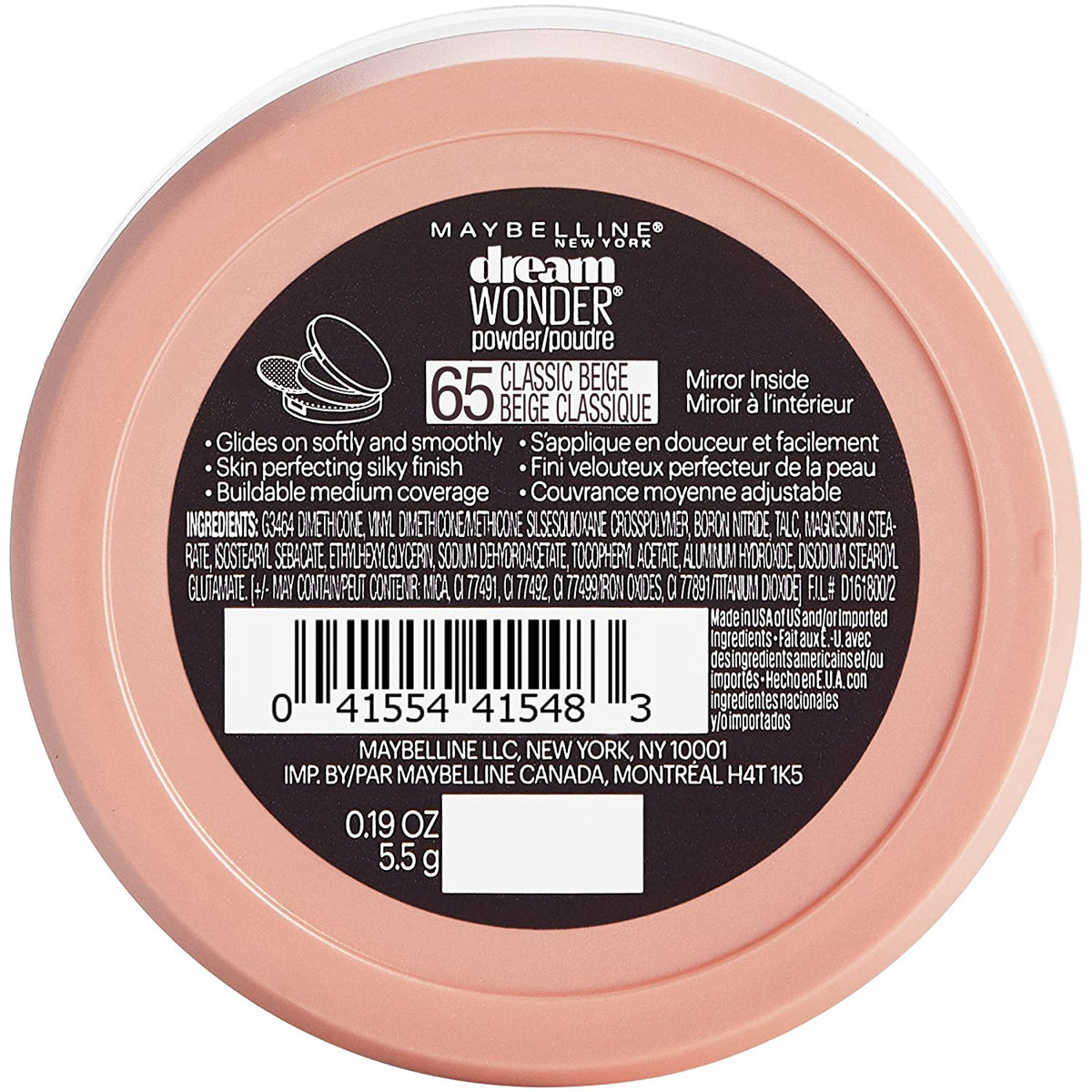 MAYBELLINE NEW YORK Makeup Powder Dream Wonder 0.19 OZ. / Coconut 95 / Classic Beige 65 / Classic Beige 65