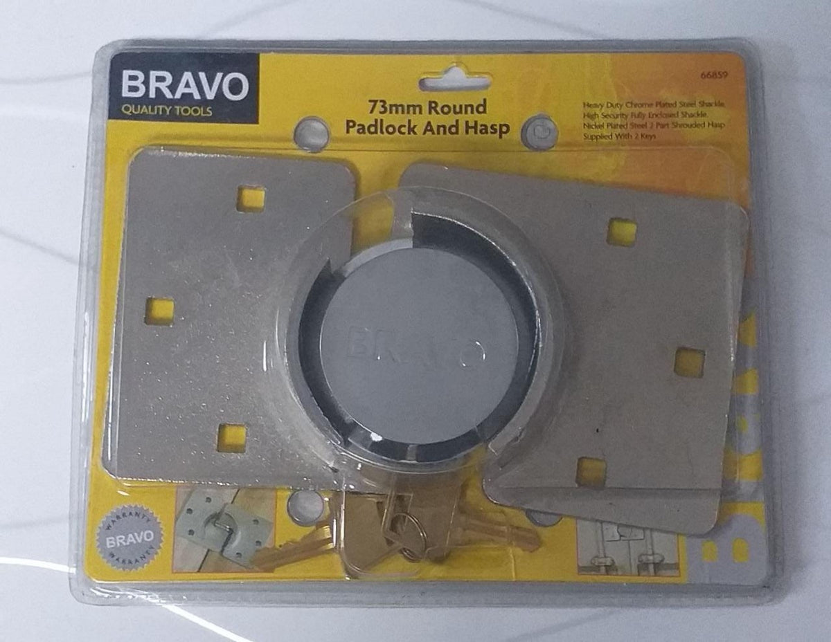 BRAVO Padlock & Hasp 73MM #66859 Heavy Duty
