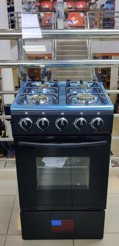 EMERALD Stove 4 Burner 20" Black Heavy Grill Brass Burner with Igniter