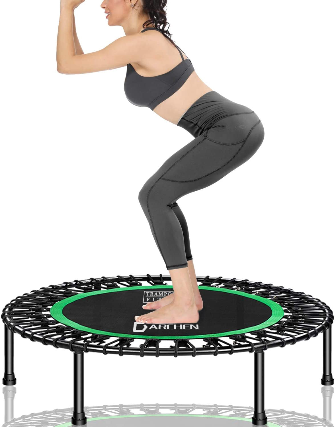 DARCHEN Trampoline Mini for Adults 450 Pounds Indoor for Training Fitness Gives A Quiet and Safe Bounce 40 Inch