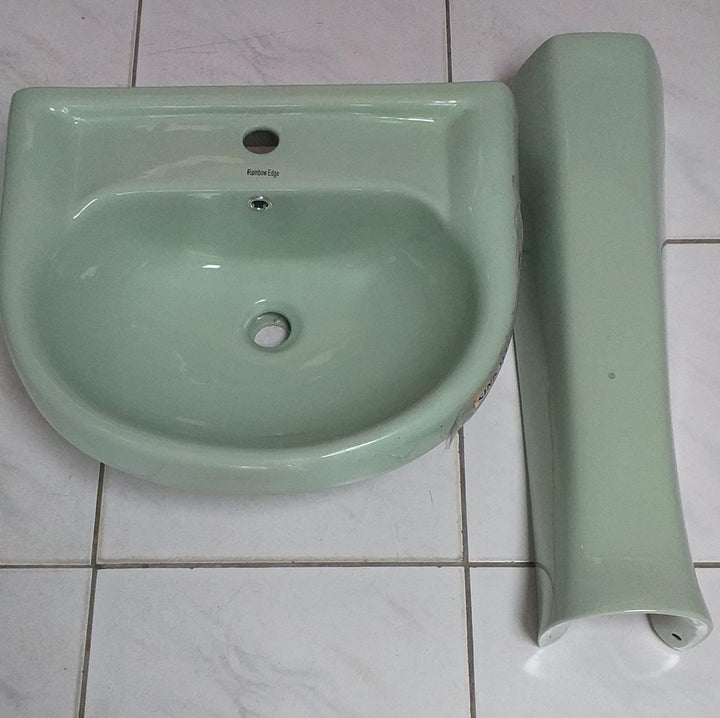 RAINBOW EDGE Sink Ware Green W/PEDESTAL