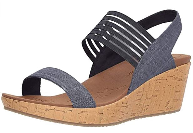 SKECHERS Footwear Women Cali Smitten Kitten Wedge Sandal Navy