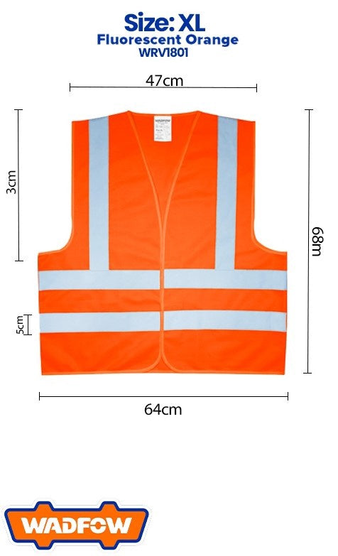 WADFOW Safety Vest WRV1801 Reflection Orange Xl