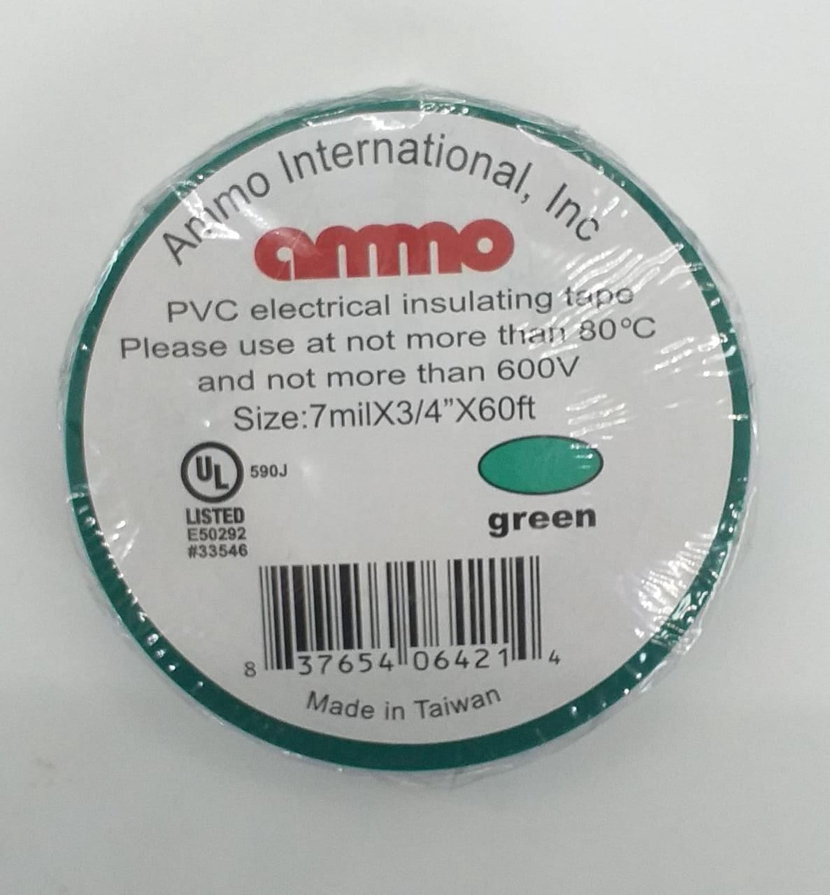 AMMO Tape Insulation PVC Green 3/4" X 60FT