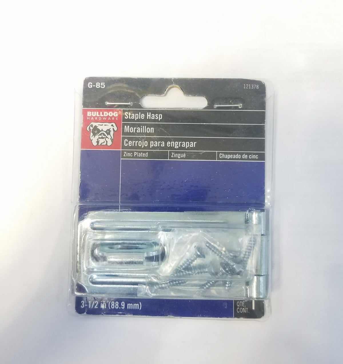 BULLDOG Hasp & Staple 3 1/2" Zinc G-85