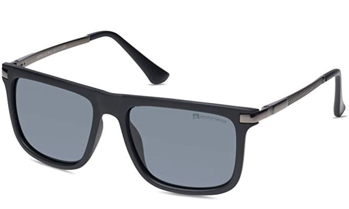 ALPINESWISS Sunglasses Alpine Swiss Mens Polarized Square Lightweight 100% Uv 400 Protection Black