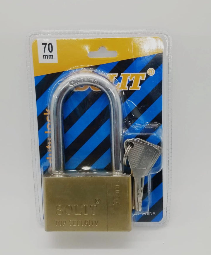 SOLIT Padlock 70MM Long Shackle Brass