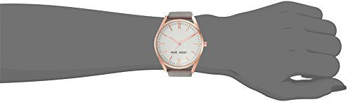 NINE WEST Watch Women Rose GOLD-TONE and Grey Strap
