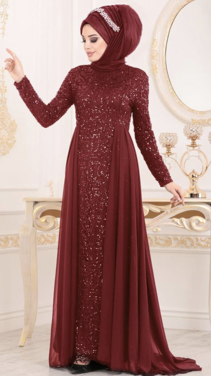 SELVINUR Dress Plus Size Burgandy