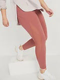 OLD NAVY Women Leggings Go Dry High Rise Elevate 7/8 Ankle Rose
