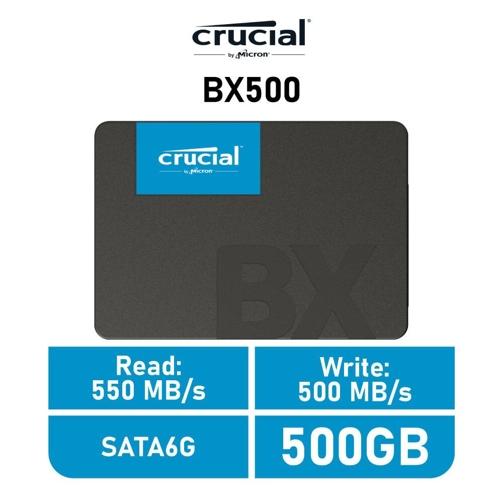 CRUCIAL Computer Hard Drive Ssd 500GB 2.5" BX500 CT500BX500SSD1 SOLID-STATE Drive