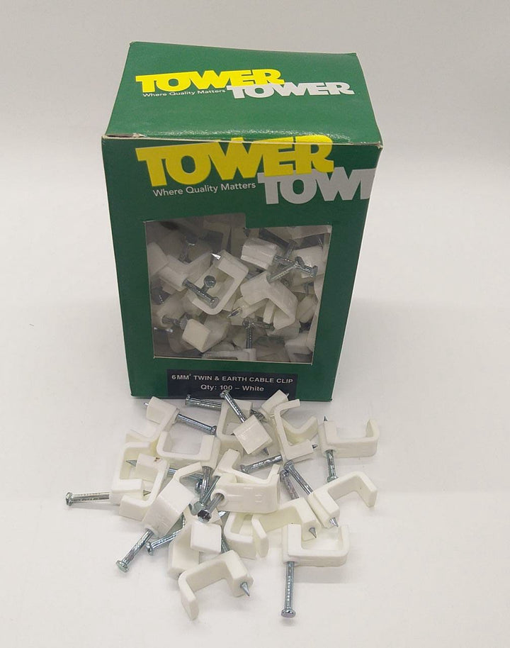 T&E Cable Tower Clip 6MM Twin & Earth D6 100PCS Box