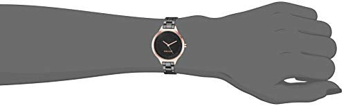 NINE WEST Watch Women Rose GOLD-TONE and Gunmetal Bracelet NW/2225BKRT
