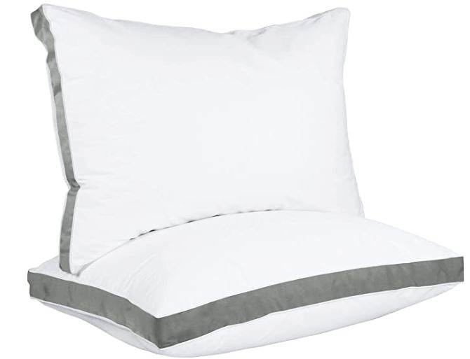 UTOPIA Pillow Gusseted Gray (2-PACK) Queen 18 X 26 Inches