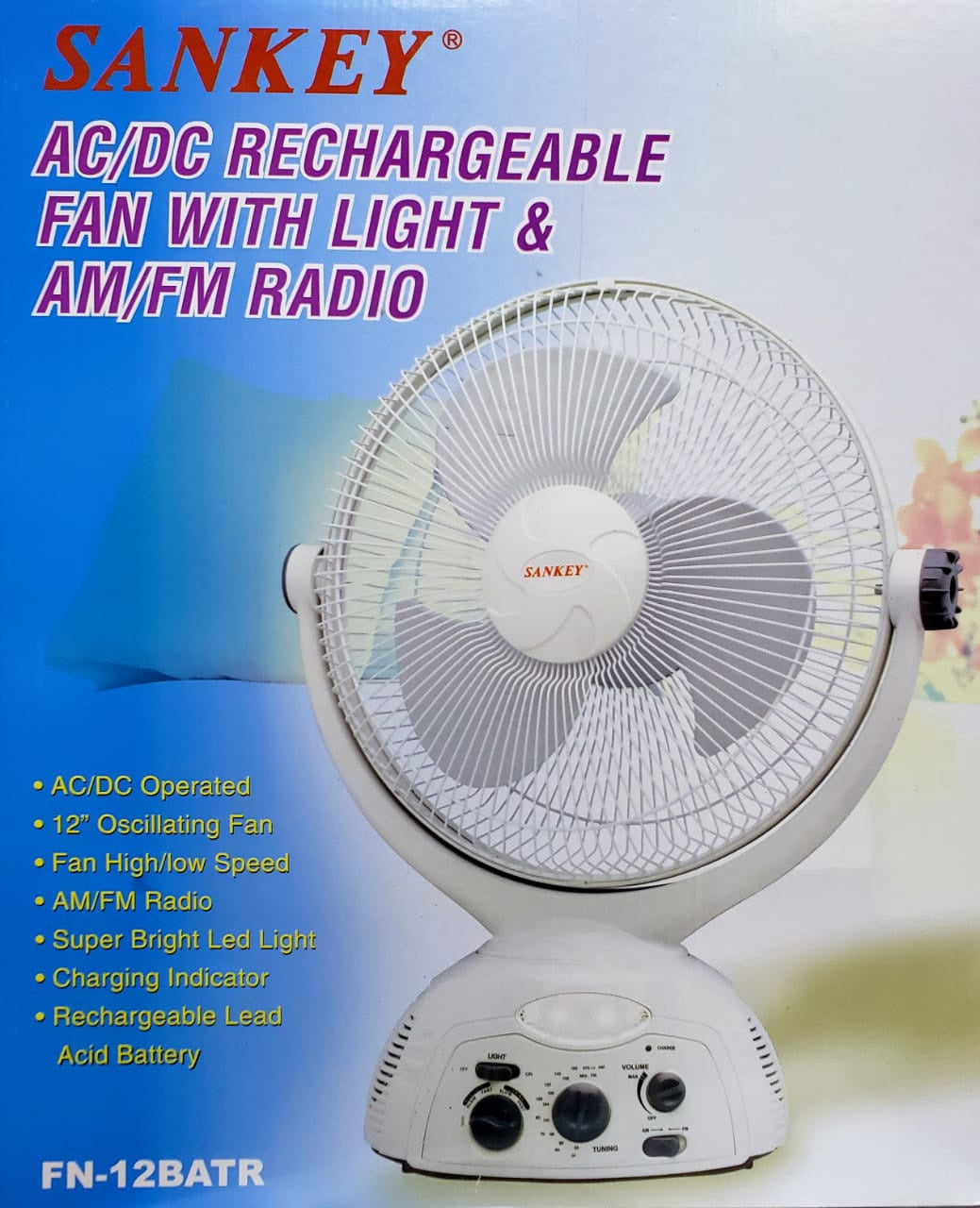 SANKEY Fan 12" Desk Rechargeable FN-12BATR