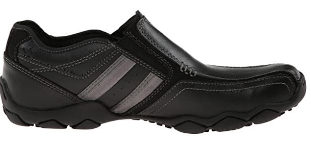 SKECHERS Footwear Men's Diameter Zinroy SLIP-ON Black Leather Loafer