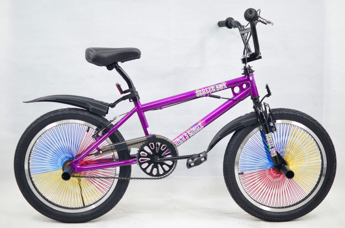 SINGH'S SUNSET Bicycle 20" Singh SS-FREESTYLE-140H Stunts Street Bmx Multicolor Spokes Rim