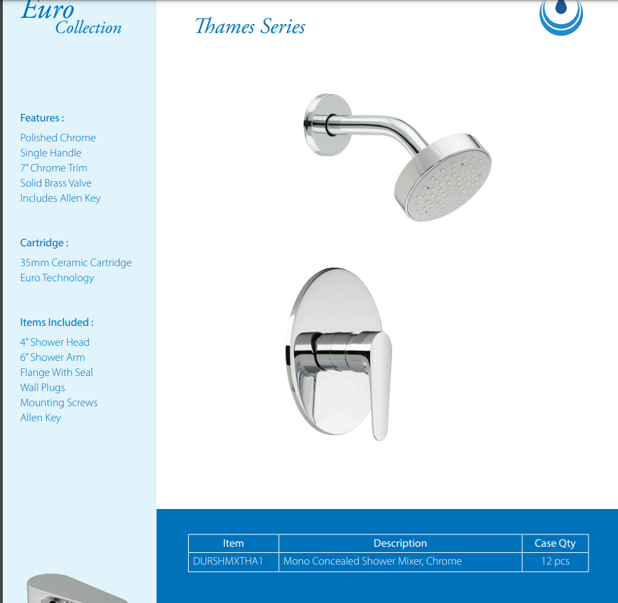 DURAFLOW Shower Mixer Thames DURSHMXTHA1