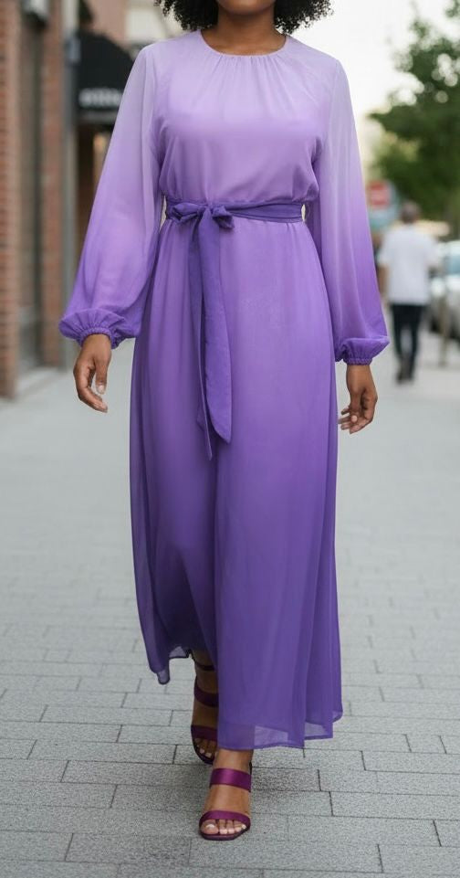 Dress Lined Ombre Purple
