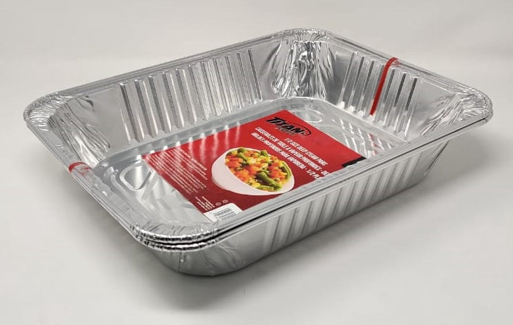 TITAN Foil Tray BZ91321R 2PCS Pack 1/2 Size Deep Stream Pan 11.75X9.4X2.5" 29.8X23.8X6.3CM