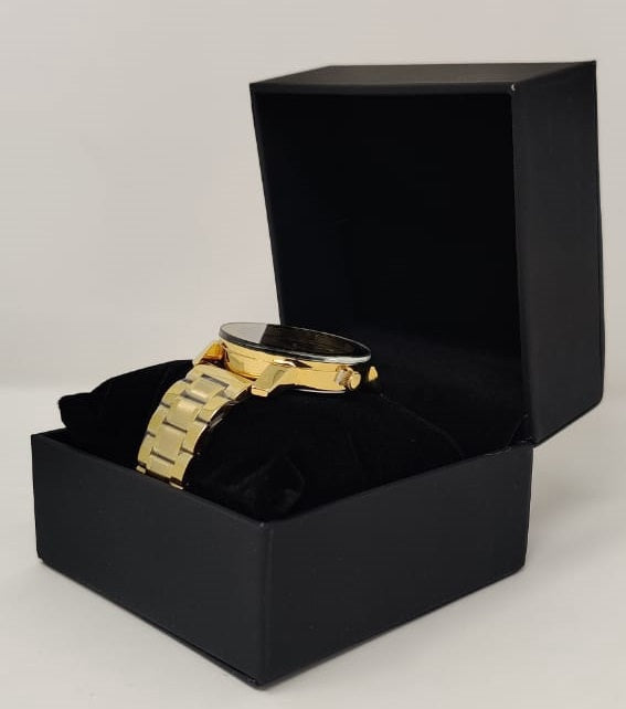 GENERIC Watch Fashion Men Gold with Metal Strap Broad