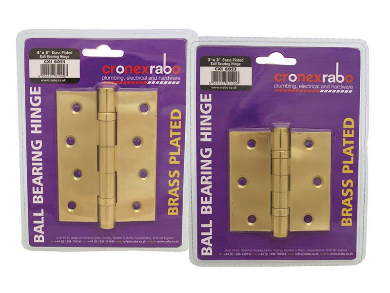 CRONEX Butt Hinges 4" X 3" Brass CXI6051
