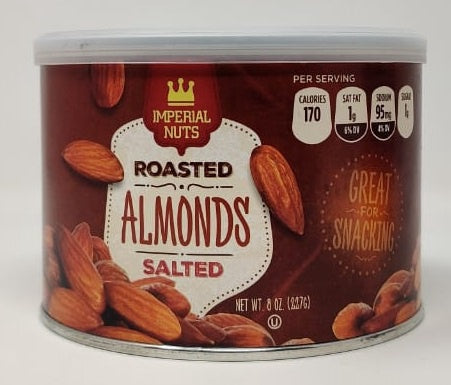 IMPERIAL Nuts Roasted Almonds Salted 8OZ 227G