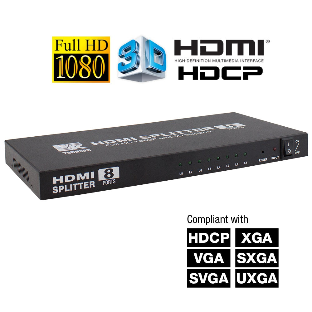 BLASTKING Hdmi Video Splitter 8 Port I-76BHSP8