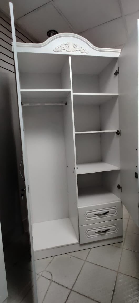 Wardrobe Double with Mirror White 9770-2