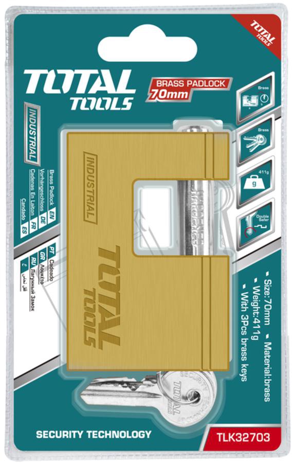 TOTAL Padlock 70MM TLK32703 Brass Block